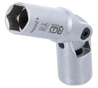 D-Work - Presa articolata per candela esagonale, 10 mm (3/8), precisione e accessibilità, acciaio, zone difficili