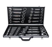 D-Work - Set di chiavi miste a cricchetto, 6-32 mm, 22 pezzi, in acciaio resistente e pratico