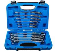 D-Work Set di chiavi miste a cricchetto pieghevole, 8-19 mm, 12 pezzi, doppia articolazione, precisione e comfort di utilizzo