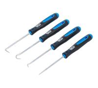 D-Work - Set di ganci 4 pezzi, in acciaio, resistenti e pratici, colore: acciaio
