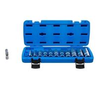 D-Work - Set di prese speciali con spaccature da 12 pezzi, 8-19 mm, 3/8, resistenti e pratici, in acciaio, Pro