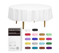 D&Z Confezione da 12 tovaglie in plastica bianca da 213,4 cm, rotonde, usa e getta, per feste, compleanni, matrimoni, Natale