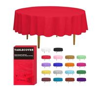 D&Z Confezione da 12 tovaglie rotonde in plastica usa e getta da 213,4 cm, per feste, compleanni, matrimoni, Natale