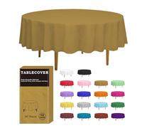 D&Z Confezione da 12 tovaglie rotonde usa e getta in plastica dorata, 213,4 cm, per feste, compleanni, matrimoni, Natale