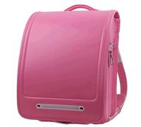 D,Zaino Scolastico Giapponese Ransel Randoseru con Chiusura Automatica, Grande capacità in Pelle PU Leggero con Copertura Antipioggia per Ragazze e Ragazzi