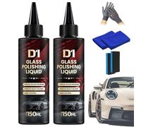 D1 Glass Polishing Liquid, 150ml D1 Glass Polishing, Anti-Fog Hydrophobic Coating Spray, Scratch Remover for Car Windows, Removes Coatings, Scratches, Wiper Marks (2 Pcs)