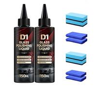 D1 Glass Polishing Liquid,Car Glass Polishing Compound,Car Windshield Oil Film Remover,Anti-Fog Hydrophobic Coating Spray,Removes Swirls, Scratches, Wiper Marks Oil Film (2*Pcs)