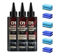 D1 Glass Polishing Liquid,Car Glass Polishing Compound,Car Windshield Oil Film Remover,Anti-Fog Hydrophobic Coating Spray,Removes Swirls, Scratches, Wiper Marks Oil Film (3*Pcs)