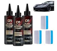 D1 Glass Polishing Liquid,Car Glass Polishing Compound Kit,Anti Fog Hydrophobic Coating Spray, Oil Film Remover,Removes Swirls, Scratches,Wiper Marks & Oil Film (3 pcs)
