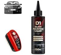 D1 Glass Polishing Liquid Glass Car Polish, Auto Polishing Compound Windshield Cleaner Oil Film Remover, Anti-Fog Hydrophobic Coating Spray, Scratch, Wiper Marks & Oil Film with Sponge(1pc-b)