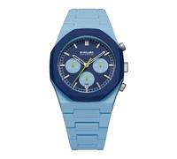 D1 Milano PHBJ03 Orologio da uomo analogico al quarzo con cinturino in pelle, marrone chiaro: blu, cinturino