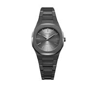 D1 Milano Utbl32 - Orologio analogico da donna in acciaio inox, quadrante grigio, cinturino nero, grigio scuro, classico, grigio scuro, classico