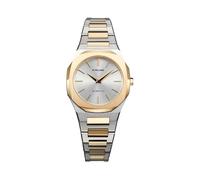 D1 Milano Utbl34 - Orologio analogico da donna in acciaio inox, quadrante argento, cinturino argentato, Argento/tono di traino, Compatto