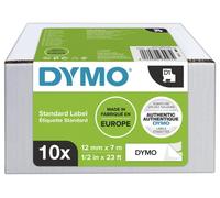 D1 Standard Nastro Etichetta - 12mm X 7m Nero su Bianco, Confezione 10 - 2093097