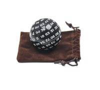 D100, Dadi a 100 lati di alta qualità con custodia, per giochi di ruolo, JDR, Dungeon e Draghi, DND, Pathinder, Libro-giochi, LDVELH (bianco)