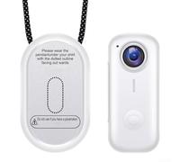 D100Wearable - Videocamera magnetica portatile, portatile, con videocamera a mani libere, con custodia di ricarica, colore: bianco