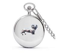 D12 Bassotto argento lucido cassa uomo regalo quarzo orologio da tasca fob made in Sheffield