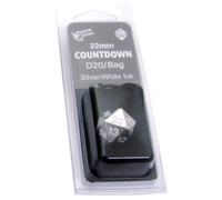 D20 22 mm conto alla rovescia, argento w/bianco