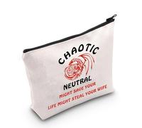 D20 Borsa per dadi caotica neutra potrebbe salvare la vita potrebbe rubare tua moglie borsa per il trucco RPG Gamer regalo amante del gioco regalo, Neutro caotico 2