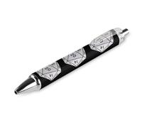 D20 Dice Print Penne a sfera per donne uomini 0,5 mm penna a sfera retrattile fine 1 PCS COME PIC 2