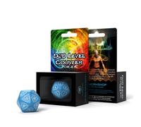 D20 Livello Contatore Dadi Blu e Bianco Tutti Dadi Dice A Storia 30Mm Q-WORKSHOP