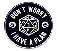 D20 - Spilla a forma di cubo smaltata per zaino, jeans, spilla Dungeon Master, Klein, Metallo non prezioso