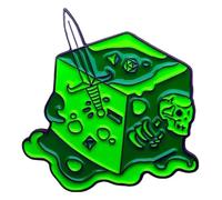 D20 - Spilla a forma di cubo smaltata per zaino, jeans, spilla Dungeon Master, Klein, Metallo non prezioso