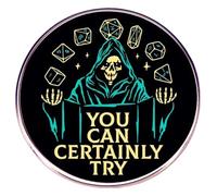 D20 - Spilla a forma di cubo smaltata per zaino, jeans, spilla Dungeon Master, Klein, Metallo non prezioso