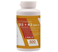 D3 K2 - Vitamina d3-k2 500 Compresse - Vit D3 2000 UI + Vit K 200 µg. Supporta O