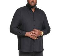 D555 Camicia a maniche lunghe Richard Basic Oxford da uomo, taglie forti, in 5 colori, da 2XL a 6XL, Nero , 3XL plus