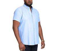 D555 Camicia Uomo Plus Size James Basic Oxford a Manica Corta in 5 Colori 2XL-6XL, blu cielo, 7XL plus