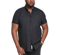 D555 James Basic Oxford - Camicia a maniche corte da uomo, taglie forti, 5 colori, da 2XL a 6XL, Nero , 6XL plus