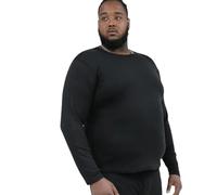D555 Exeter - Maglietta termica a maniche lunghe, girocollo, da uomo, taglie forti 2XL-8XL, Nero , 3XL