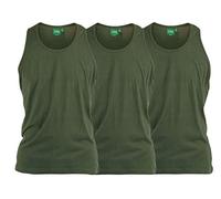 D555 - Gilet in puro cotone, lunghezza lunga, confezione da 3, cachi, XL