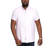 D555 James Basic Oxford - Camicia a maniche corte da uomo, taglie forti, 5 colori, da 2XL a 6XL, rosa, 4XL
