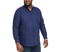 D555 Richard Basic Oxford - Camicia a maniche lunghe da uomo, taglie forti, disponibile in 5 colori, taglie dalla 2XL alla 6XL, Marina Militare, 7XL plus