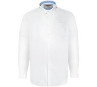 D555 Richard Basic Oxford Camicia da uomo a maniche lunghe in 5 colori 2XL a 6XL, bianco, 3XL