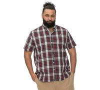 D555 Shields - Camicia a maniche corte da uomo a quadri con tasca, colore rosso, taglia 2XL-6XL, Rosso, 6XL
