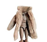 D6-2 1/6 Scala Gangster Marrone Chiaro Cappotto di Pelliccia Modello per 12 "Corpo Maschio Femminile