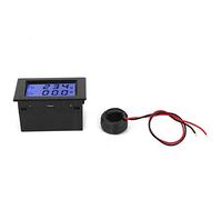 D85-2042A Dual Display AC Voltage Current Meter | 0.1-100A 80-450V Range with Current Transformer | LCD Ammeter for Home/Workshop/Industrial Use