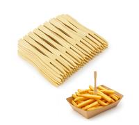 da 100 a 1000 Forchettine di Legno a 2 punte 9 cm Monouso Finger Food Aperitivo