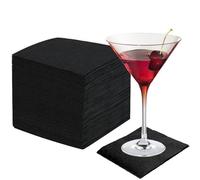 Da 100 a 2000 TOVAGLIOLI DI CARTA NERI TOVAGLIOLINI BAR 24x24 cm PER COCKTAIL