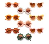 Da 16 a 100 pezzi, occhiali da sole per bambini, bomboniere per feste di compleanno, occhiali da sole rotondi a forma di cuore, per ragazze e ragazzi, per feste in spiaggia, colori vivaci, 16 pezzi