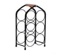 da 6 Bottiglie in Ferro e da 6 Bottiglie in Ferro e da 6 | Iron And Wood Construction, Holds 6 Bottles, Modern Curved Design, Space-saving Countertop Storage, Easy Assembly