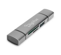 Dual Card Reader Hub USB-C™ / USB 3.0, OTG, Lettore di schede grigio, OTG, MicroSD (TransFlash), SD, Alluminio, 5000 Mbit/s, Alluminio, CE, USB 3.2 Gen 1 (3.1 Gen 1) Type-A/Type-C