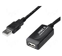 DA-73102 Ripetitore USB USB 2.0 USB A-Femmina,USB A-Spina 20m Nero DIGITUS
