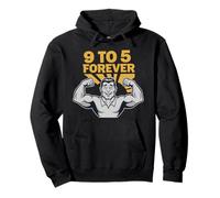 da 9 a 5 Forever Strong Man Fitness Work Hustle Felpa con Cappuccio