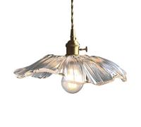 da a Sospensione Minimalista Giapponese - da a Sospensione in Vetro Trasparente a Forma di Foglia di Loto, Attacco E27, Illuminazione Decorativa per Balcone, Camera da Letto, corridoio
