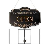 da appendere aperta e chiusa, vintage, dipinta a mano, indicatore su entrambi i lati, in legno, decorazione commerciale durevole, progettata per comunicare lo stato per negozi, negozi e uffici