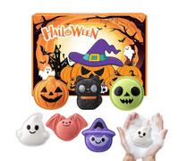 da bagno giocattolo per Halloween, 6 forme spaventose con | Set di sfere di sale da bagno biologiche per bambini, compleanno, vacanze, bagno, piscina, doccia, relax